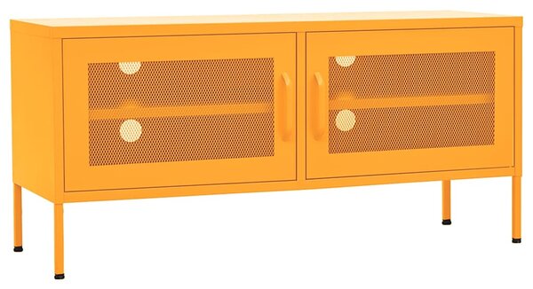 TV skříňka hořčicově žlutá 105 x 35 x 50 cm ocel 336236