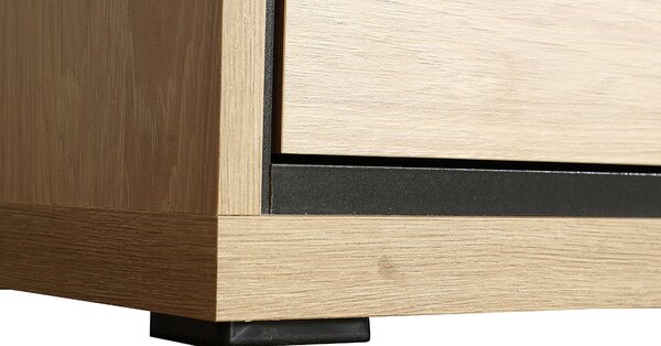 MEDIOLAN | šatní skříň M19 s policemi, zásuvkami a šatními tyčemi | 177,2 cm | natural hikora