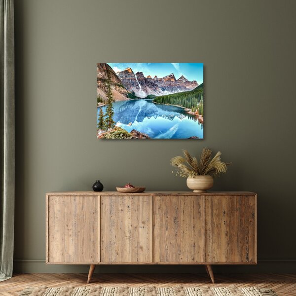 Skleněný obraz - Moraine lake (70x50 cm)