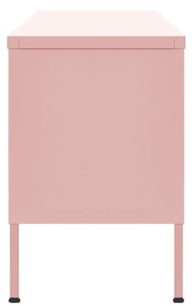 TV skříňka růžová 105 x 35 x 50 cm ocel 336238