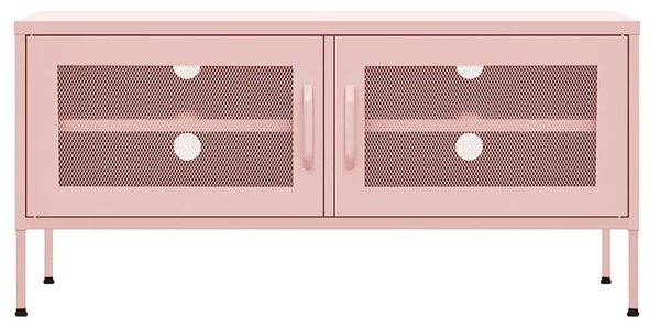TV skříňka růžová 105 x 35 x 50 cm ocel 336238