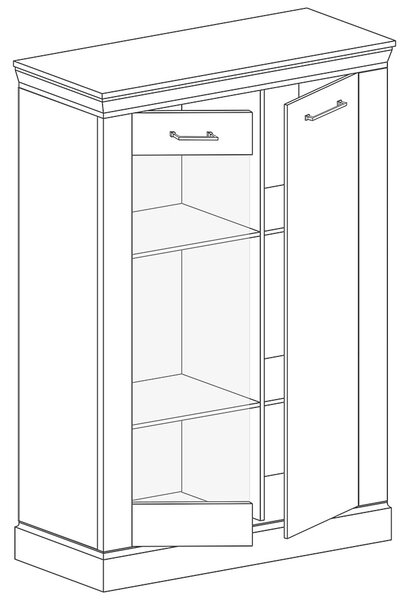 Antica K | vitrína A12 | 97 cm | kraft zlatý