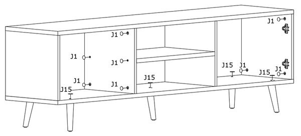 Obývací stěna BRILLO s komodou | 280 cm + 120 cm | dub ribbeck/bílá