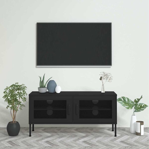 TV skříňka černá 105 x 35 x 50 cm ocel 336241