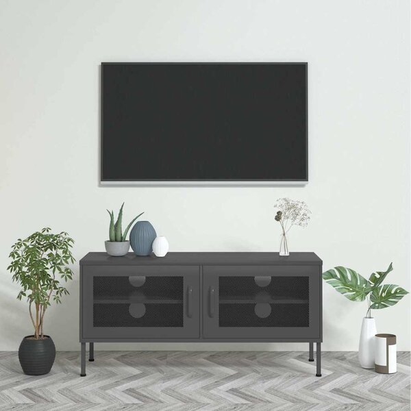 TV skříňka antracitová 105 x 35 x 50 cm ocel 336240