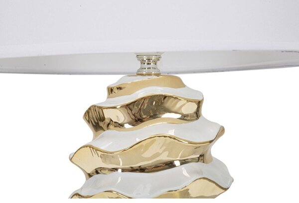 Bílá/ve zlaté barvě keramická stolní lampa s textilním stínidlem (výška 53 cm) Glam Space – Mauro Ferretti