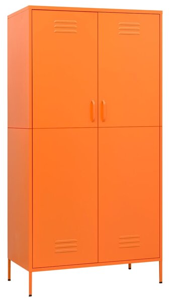 Šatní skříň oranžová 90 x 50 x 180 cm ocel 336246