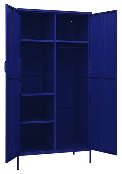 Šatní skříň námořnická modř 90 x 50 x 180 cm ocel 336244