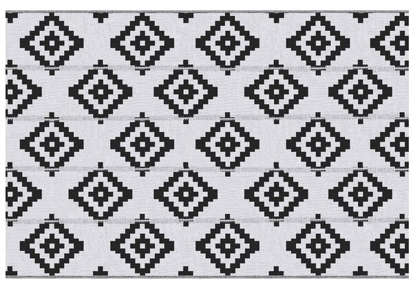 Outsunny Zahradní Grafický Styl Koberec - Oboustranný Koberec 2 Vzory - rozměry 2.74D x 1.82Š m - Vysoce hustý 310 g/m² PP Černobílý | Aosom