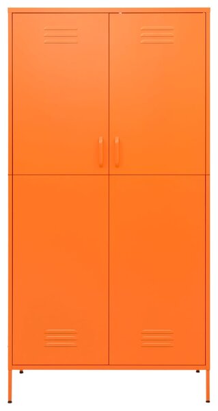 Šatní skříň oranžová 90 x 50 x 180 cm ocel 336246