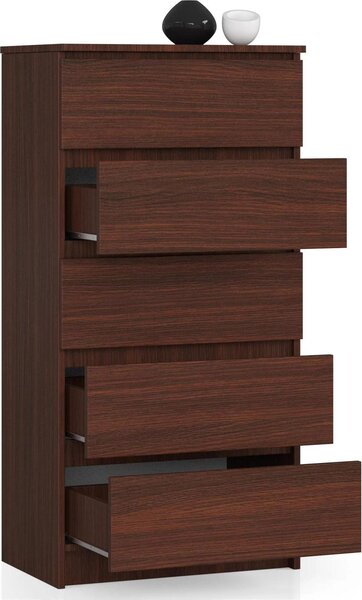 AKORD Furniture Factory OP0LK-6VEN005, Tmavě hnědá, 5 zásuvka/zásuvek, Matný, 16 mm, 51 cm, 400 mm