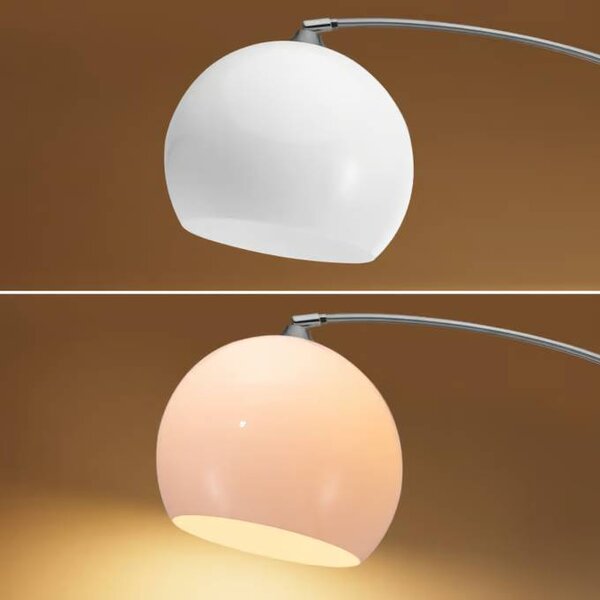 Oblouková lampa nastavitelná, mramorová základna, bílé stínidlo 105413