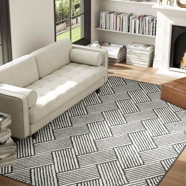 HOMCOM Koberec do obývacího pokoje 200 x 140 cm s krátkým vlasem, praní v pračce, hypoalergenní, do obývacího pokoje, ložnice, kanceláře, světle šedý