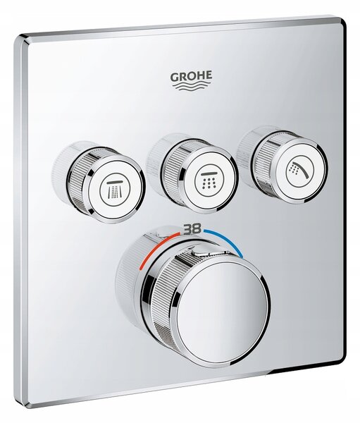 Podomítková vanová a sprchová baterie Grohe Grohtherm SmartControl, stříbrná