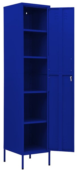 Uzamykatelná skříň námořnická modř 35 x 46 x 180 cm ocel 336253
