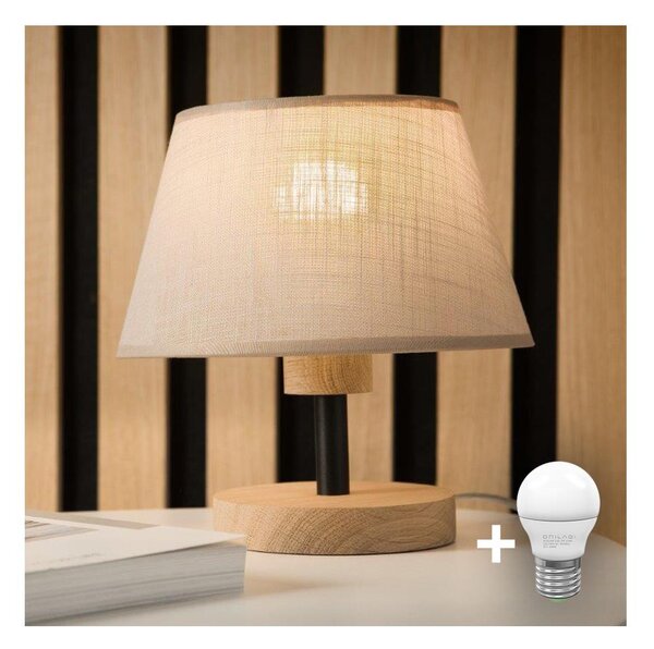 Brilagi - LED Stolní lampa ANTHONY 1xE14/40W/230V dub/béžová