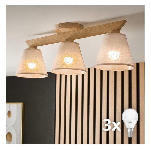 Brilagi - LED Přisazený lustr ANTHONY 3xE14/40W/230V dub/béžová