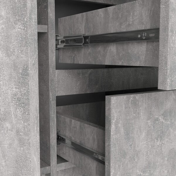 Akord Komoda 2 dvířka 3 zásuvky beton 101x35x76 cm