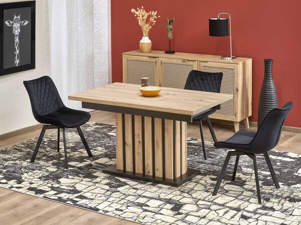 HezkýNábytek.cz Rozkládací jídelní stůl 130-180 cm Lalia (černá) (pro 6 8 osob). 1049330