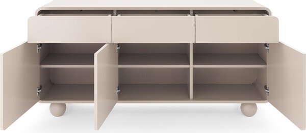 Komoda, prádelník KAMLOOPS KSZ160 - Kašmír - zaoblená - 3 zásuvky - šířka 160 cm, výška 75 cm, hloubka 39 cm