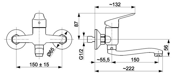 KFA Armatura Sparc umyvadlová baterie na stěnu černá 5410-810-81