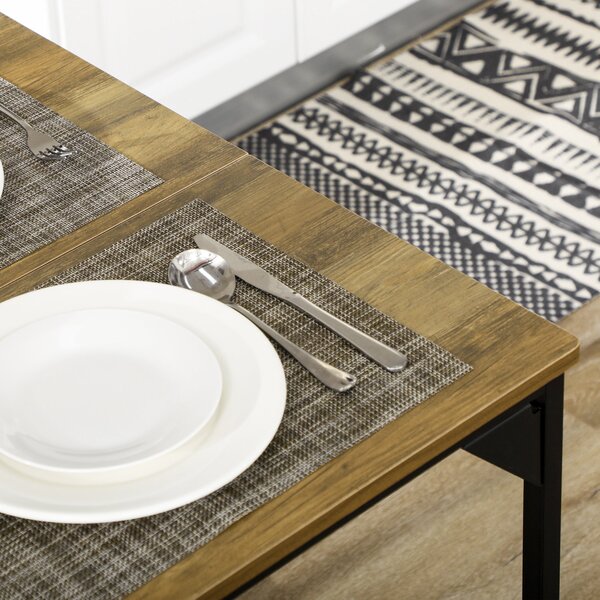 HOMCOM jídelní stůl se 2 lavicemi, ocelový rám, stůl pro 4 osoby 120 x 70 x 75 cm, lavice 100 x 30 x 45 cm pro kuchyň, jídelnu, obývací pokoj v přírod