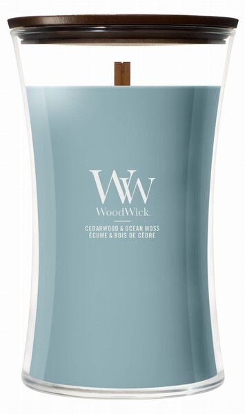 Sójová vonná svíčka Cedarwood & Ocean Moss Woodwick 1 ks