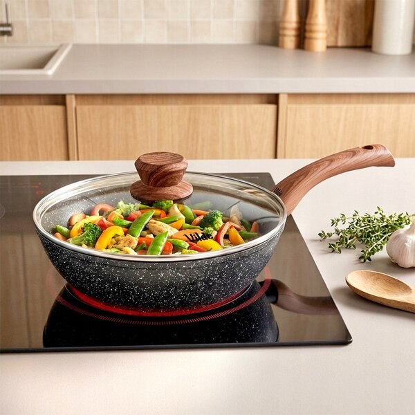 Vilde Granitová pánev se skleněnou poklicí GRANITICA WOOD 24 cm, 2,2 l