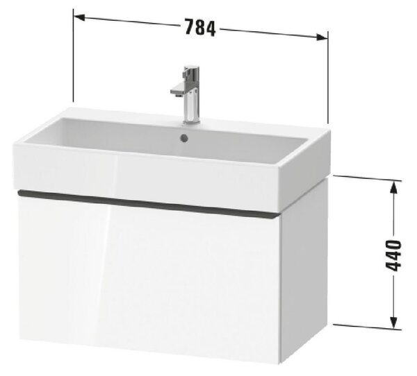 Duravit D-Neo skříňka 78.4x44.2x44 cm pod umyvadlo závěsná bílá DE4273004180000