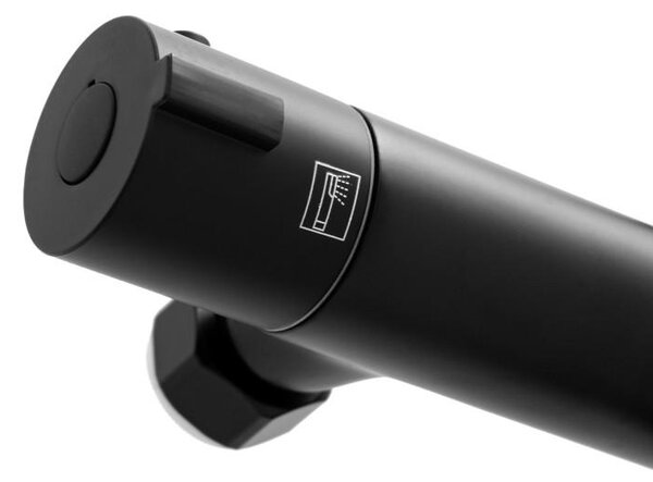 Erga Enza, sprchová souprava s termostatickou baterií a dešťovou hlavicí 20cm, černá matná, ERG-YKA-BP.ENZA20-BLK