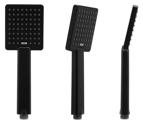 Erga Flova, sprchová souprava s termostatickou baterií a dešťovou hlavicí 20x20cm, černá matná, ERG-YKA-BP.FLOVA THERM 20 BLK