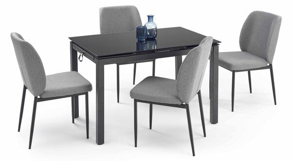 Rozkládací jídelní stůl 110-170 cm Jacklyn (černá + tmavě šedá) (pro 4 6 osob). 1049412