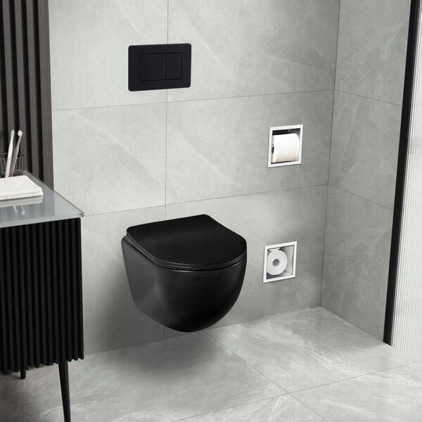 WC sedátko Balneo LUNA/LUXA černé duroplast