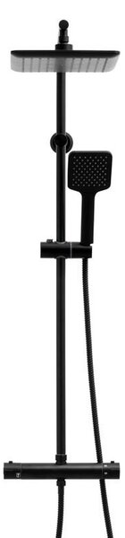 Erga Bodo Therm, sprchová souprava s termostatickou baterií a dešťovou hlavicí 23x23cm, černá matná, ERG-YKA-BP.BODO-THERM-23-BLK