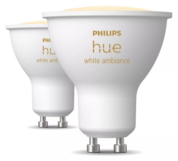 Chytrá LED žárovka Philips Hue White Ambiance GU10 400 lm 2 ks