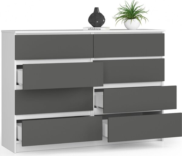 AKORD Furniture Factory OP0LKOMBIASZA, Bílá, 8 zásuvka/zásuvek, Matný, 16 mm, 60 cm, 400 mm