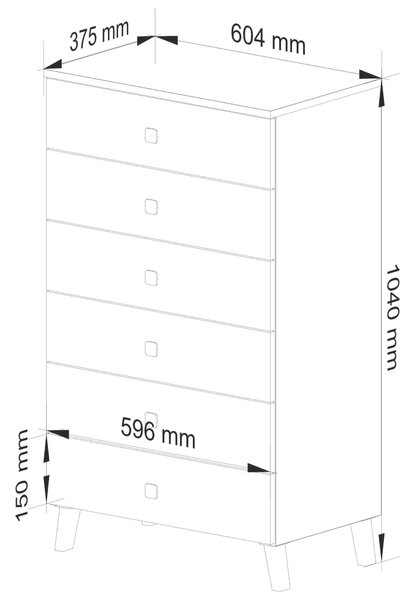 Akord Kredenc Mobi Cachemire 60x37x104 cm
