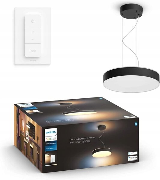 Závěsné svítidlo Philips Hue Enrave, černé, kovové, 1 LED bod, 4300 lm