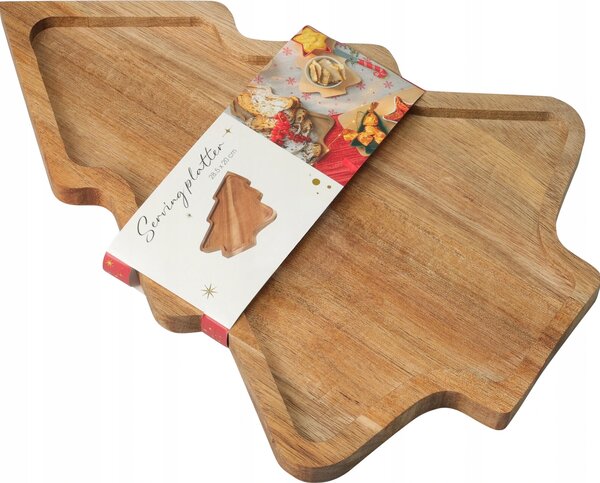 Dekorativní dřevěný tác Vánoční stromek 28,5cm