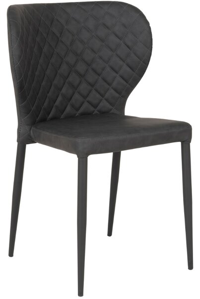 Nordic Living Černá koženková jídelní židle Piscatello