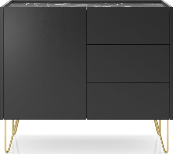Komoda Canmore KSZ97 - grafitově černá, šířka 97 cm, výška 83 cm, hloubka 37 cm