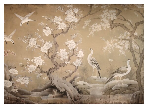 Skleněný obraz - Kreslená japonská krajina (70x50 cm)