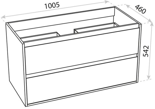 LaVita Minnesota skříňka 100.5x46x54.2 cm pod umyvadlo závěsná bílá 5900378324782
