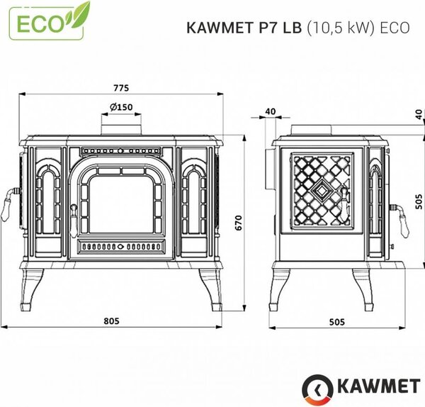 KAW-MET KAWMET krbová kamna P7 LB ECO