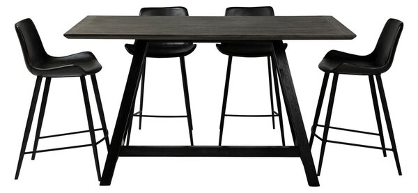 Černá barová židle z imitace kůže DAN–FORM Denmark Hype, výška 91 cm