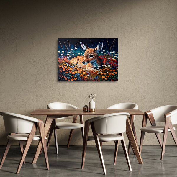 Skleněný obraz - Malované srně (70x50 cm)