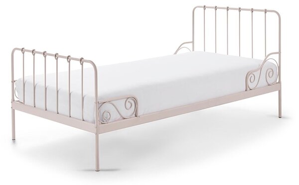 Růžová kovová dětská postel Vipack Alice, 90 x 200 cm
