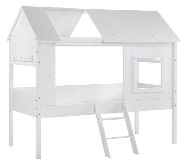 Bílá domečková vyvýšená dětská postel 90x200 cm Charlotte – Vipack