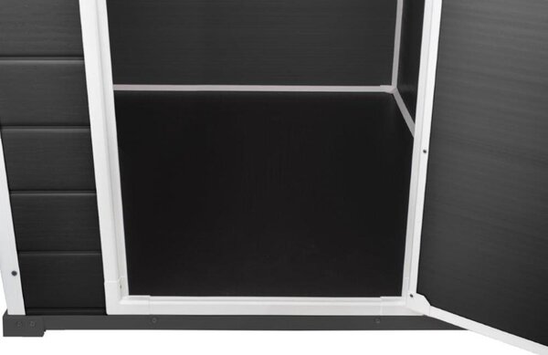 Zahradní domek Keter Essential Shed 6x4 - 112 × 184 × 195 cm - tmavě šedý/bílý