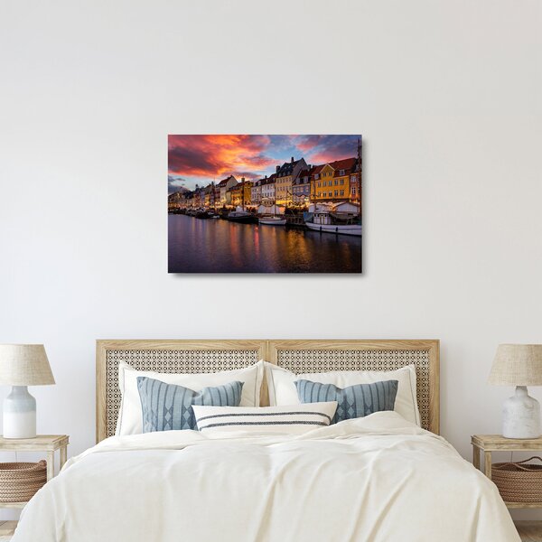 Skleněný obraz - Nyhavn, Kodaň (70x50 cm)